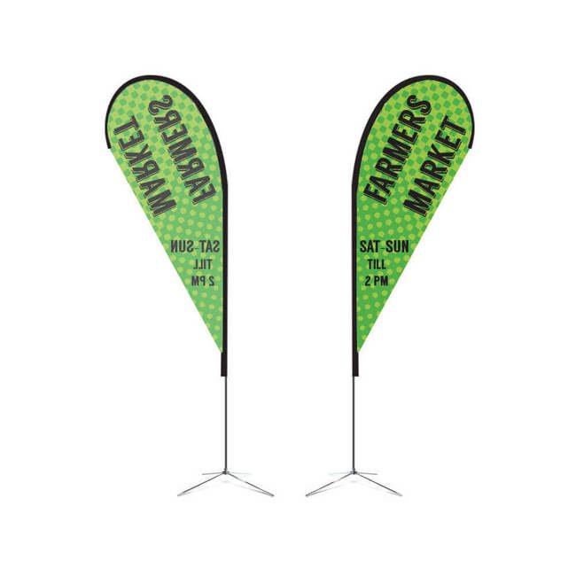 Megastore 11.4ft Single-Sided Tear Drop Flag with Aluminum Fiberglass Pole - Image 1