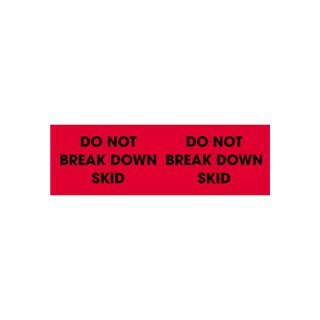 Heavy-Duty 'Do Not Break Down Skid' Pallet Corner Labels, 3" x 10" - Image 1