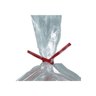 Red Plastic Poly Bag Ties, 3/16 x 8 - Image 1