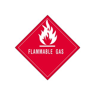 4" x 4" Flammable Gas Labels - Image 1