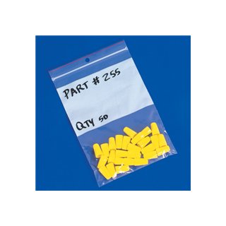 Minigrip 4x6 White Block Reclosable Poly Bags - 4 Mil - Image 1