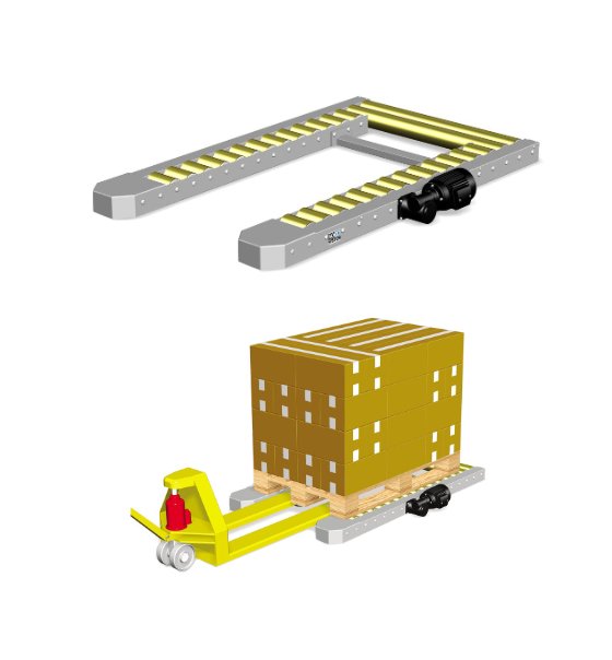 SOCO 1370mm x 1500mm Right Side Driven Pallet Roller Conveyor - Image 1