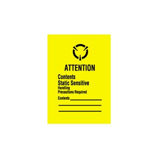 Anti-Static 1 3/4" x 2 1/2" Contents Static Sensitive Labels - Image 1