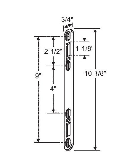 Steel Finish Flat Keeper Plate for Gemini I & II Patio Door Hardware - Image 1