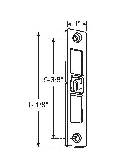 Milgard Tan White Finish Strike Plate for Patio Doors - Image 1