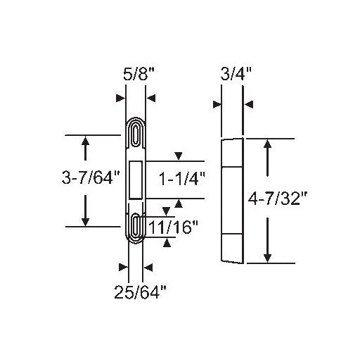 Yellow Chromate Plated Keeper Plate for Patio Doors - Image 1