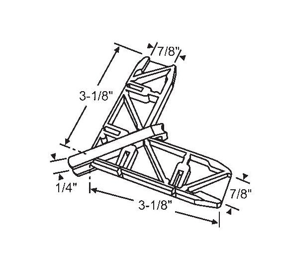 White Nylon Miter Corner Bracket - Image 1