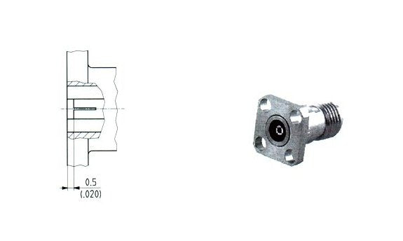 PC 3.5 Flange Mount Female Connectors with Interchangeable Transition Pins - Image 1