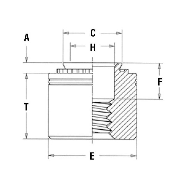 PEM N10 Self-Clinching Receptacle Nuts - Unified, Thread Size .164-32 (#8-32) - Image 2