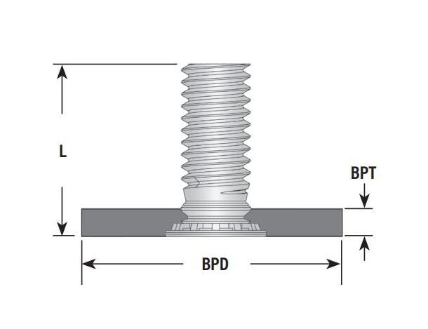 PEM® Steel Stud with Base Plate - Unified Thread, Zinc Plated - Image 2