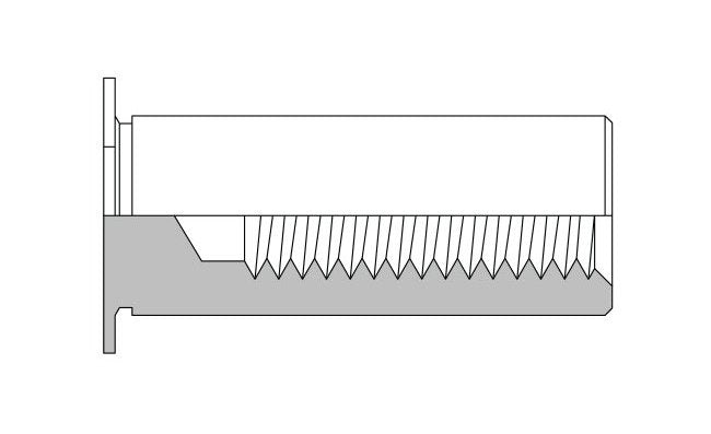 SS Self-Clinching Standoff for Thin Panels, 5.41mm Sheet Hole Size, M3.5 Thread - Image 4