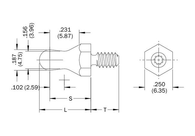 PENCOM Stainless Steel BS10 Male Ball Stud, .133-.159in Thickness - Image 2