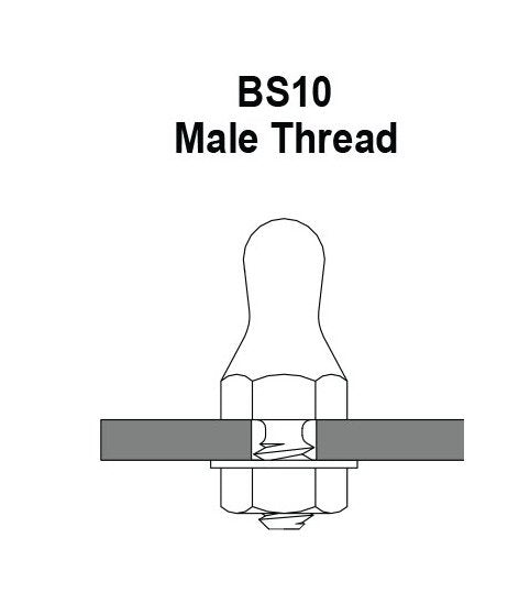 PENCOM Stainless Steel BS10 Male Ball Stud, .133-.159in Thickness - Image 5