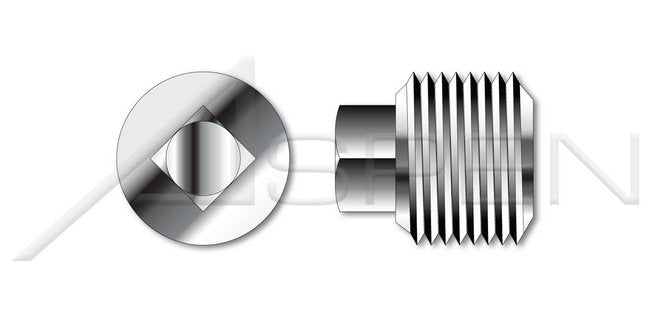 AISI 304 Stainless Steel (18-8) Square Head Drive Pipe Plug - Image 1