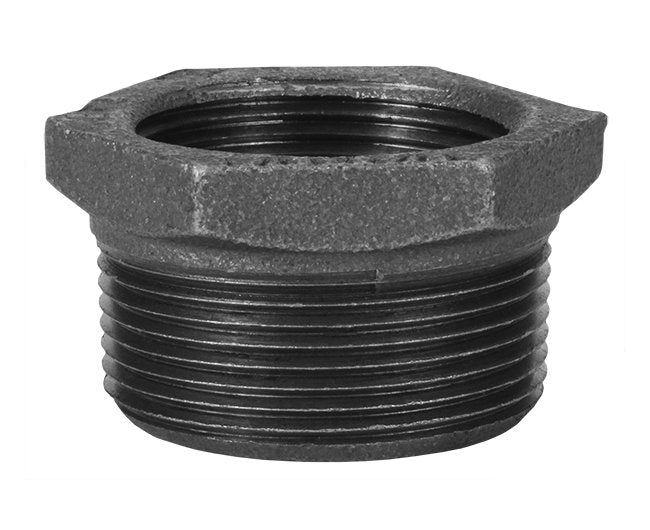 BMI Black Malleable Iron Threaded Hex Bushing Fitting - 3 x 1 1/2in - Image 1