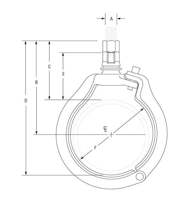 Adjustable Swivel Ring - Split Ring Type, 1" Diameter - Image 2