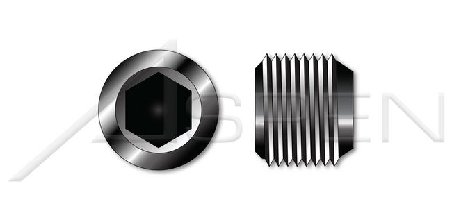 Unbrako® Plain Steel 7/8 Inch (in) Taper Level-Seal Hex Socket Drive Pipe Plug - Image 1