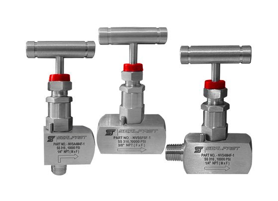 316 Stainless Steel 1 Inch 10000 PSI Full Size Needle Valve, M x F Style - Image 1