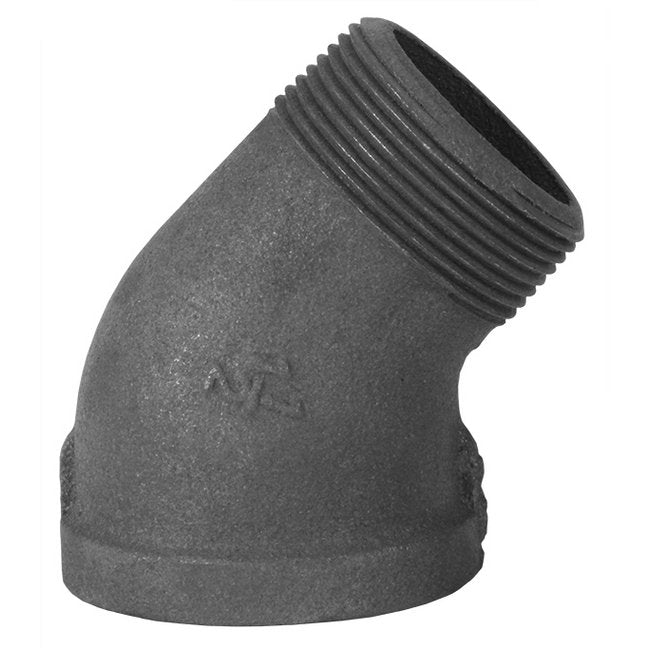 2-inch BMI 45 Degree Street Black Malleable Iron Threaded Elbow - Image 1