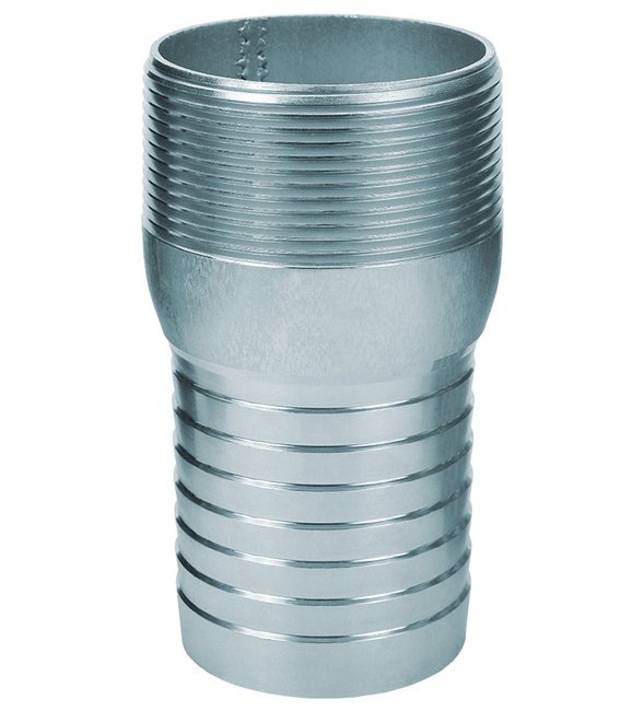 4" Zinc Plated Steel Male NPT/BSPT Combination Nipple Fitting - Image 1