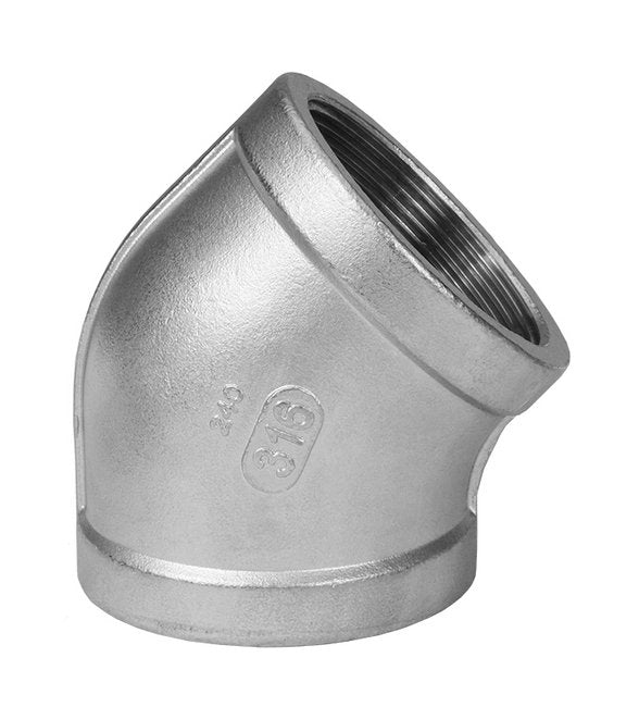 316 Stainless Steel 45 Degree Elbow - Size 1 1/2 in - Image 1