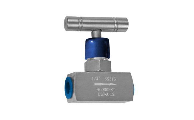 1/4 Inch 316 Stainless Steel Mini Needle Valve, 6000 PSI, F x F Style - Image 1