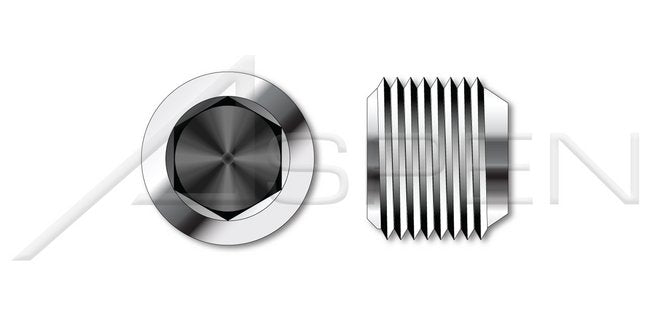 AISI 304 Stainless Steel (18-8) 3/4 Inch (in) Taper Dry Seal Hex Socket Drive Pipe Plug - Image 1