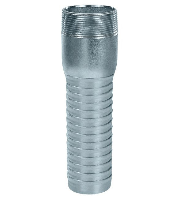 2" Zinc Plated Steel Long Shank Combination Nipple - Image 1