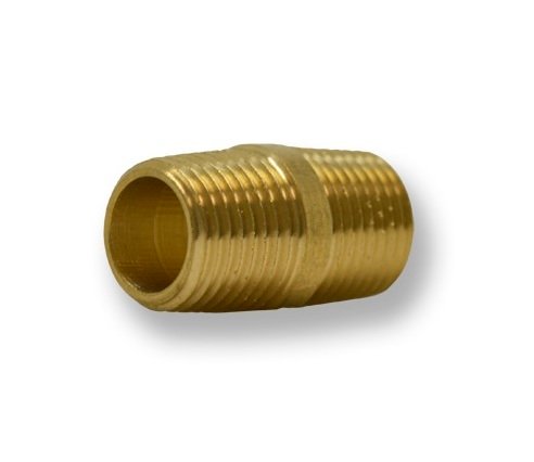 Brass Close Nipple Fitting - 3/8in MNPT x 1in Length - Image 2