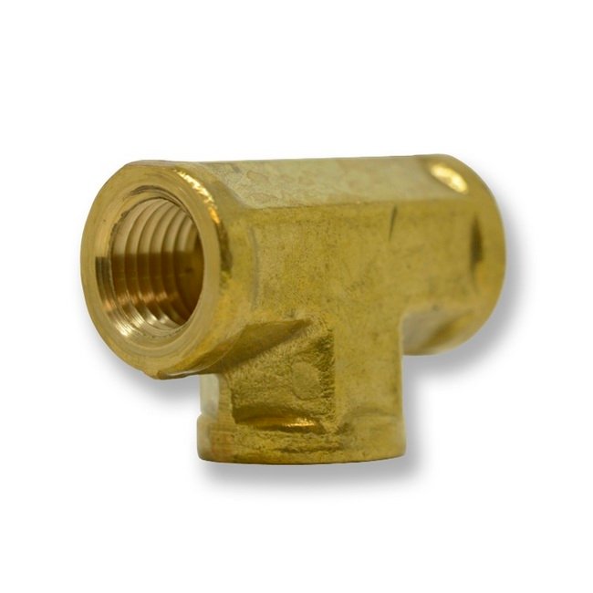 1 Inch (in) Inch (in) Female National Pipe Thread (FNPT) Brass Tee - Image 2