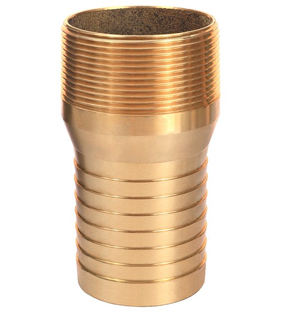 2" Brass Male NPT Combination Nipple Fitting - Image 1