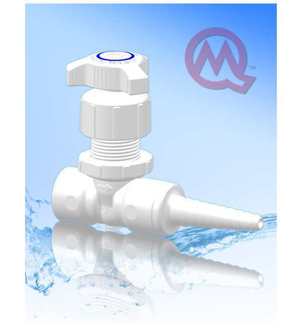 High Purity PVDF Needle Valve - Straight Barb Tip Outlet - Image 1