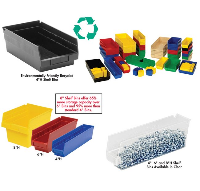 Blue High Economy Shelf Bin - 11-5/8" x 4-1/8" - Image 1