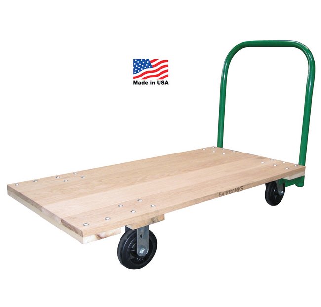 1400 lb Capacity Hardwood Platform Truck, 27 x 54 in Deck Size - Image 1