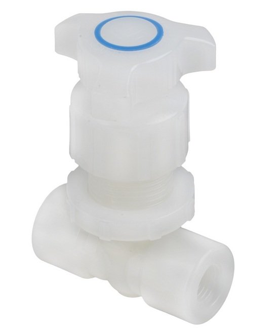 PVDF 1/4" Female NPT Globe Throttle Master Needle Valve - Image 1
