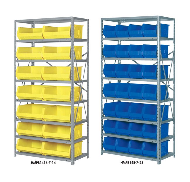 Source Equipment 18x11 Red Shelf System with Hopper Front Bins - Image 1
