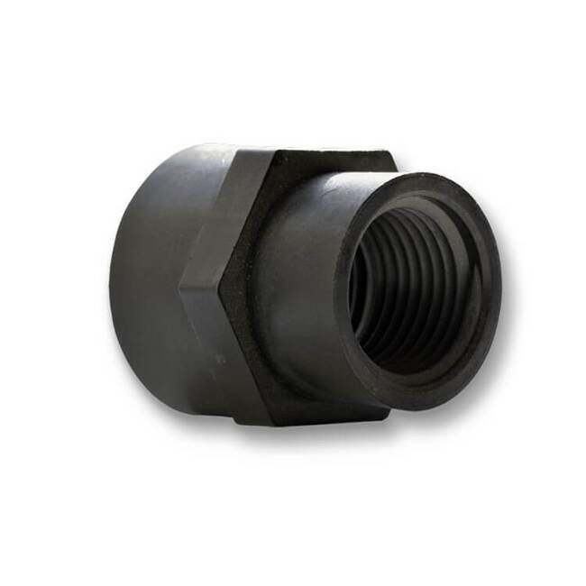 FGHF Series 1/2" FNPT Black Polypropylene Garden Hose Adapter - Image 1