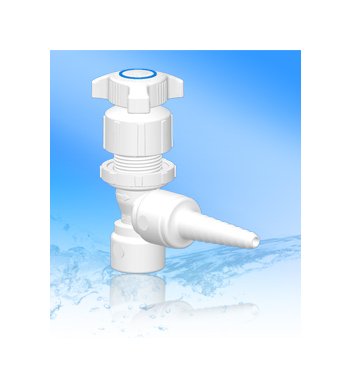 Polypropylene Needle Valve, Angle Pattern, 3/8" NPT x 1/4-1/2" Tube ID - Image 1