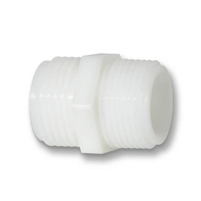 MGHF Series 3/4 Inch (In) Size Male Garden Hose (MGH) x 3/8 Inch (in) Size Male Pipe Thread Nylon/Black Polypropylene Connector Fitting - Image 1