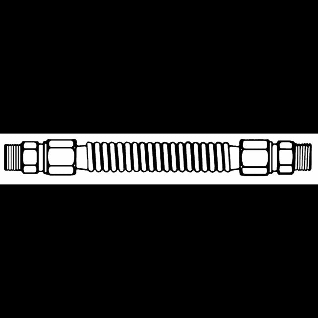 Stainless Steel Gas Appliance Connector 3/8" Male Pipe to Male Pipe - 18" - Image 1