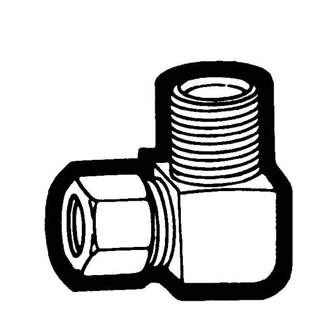 1/2" Tube to Male Pipe Elbow Adapter - Plated Compression Supply Fitting - Image 1