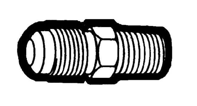 Gas Appliance Style Fitting - 3/8" O.D. Tube Flare to 1/2" Male Pipe Straight Adapter - Steel - Image 1