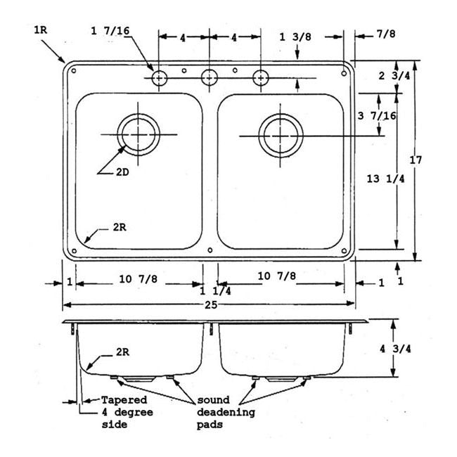 Commercial Grade Double Stainless Steel Self Rim Sink - Image 2