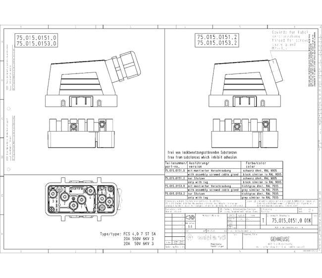 Wieland FCS 4 7 ST SA SO2 Podiscon Plug - 7-Pole Cable Plug - Image 3