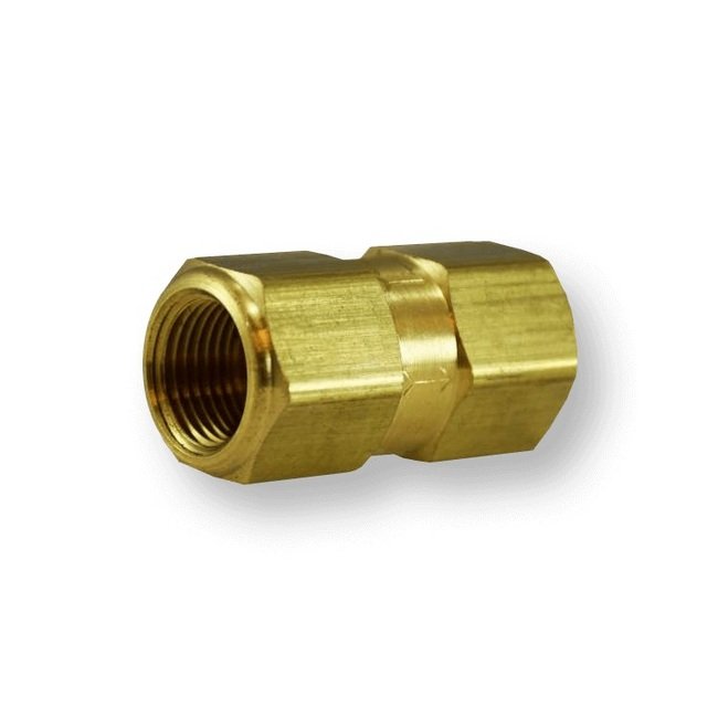 Brass Poppet Check Valve 1/4in Male Flare to 1/8in MNPT - Image 1