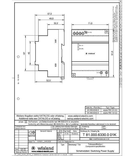 Wieland PB1 24-2.5 Switch-Mode Power Supply - Image 2