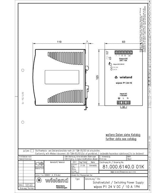 Wieland P1 24-10 Basic Line Power Supply - Image 1