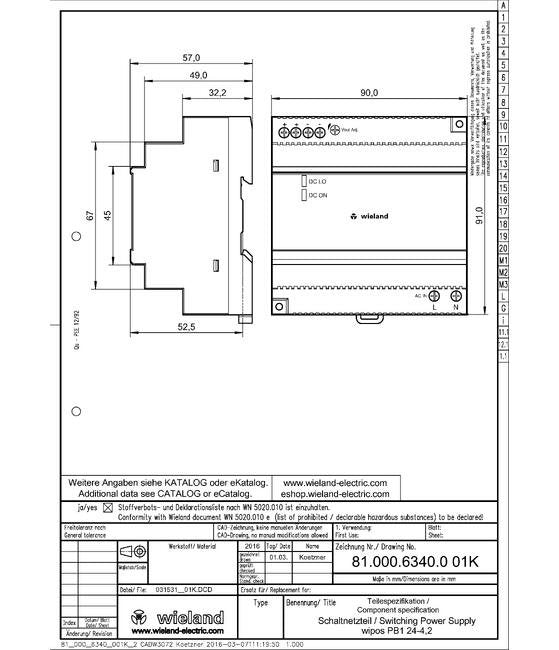 Wieland PB1 24-4.2 Switch-Mode Power Supply - Image 2