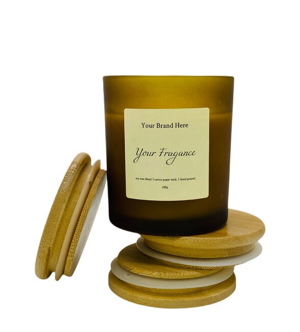 11 oz Premium Ambler Private Label Scented Candle in Glass Tumbler with Wood Closure - Image 2