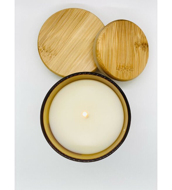 11 oz Premium Ambler Private Label Scented Candle in Glass Tumbler with Wood Closure - Image 3